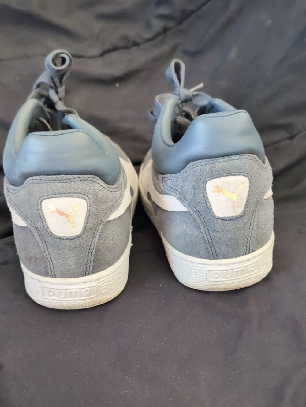 Puma Men's Slate Gray Suede Sneakers with White Rubber Soles - Picture 7 of 9